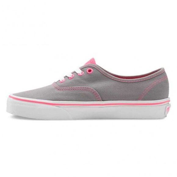 Vans Kids Authentic Skate Shoe Gray Pink True White Size 11.0K NWOB